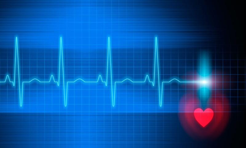 Blue,Electrocardiogram,-,3d,Illustration